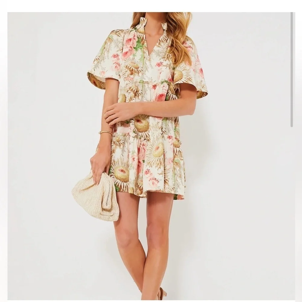 Tuckernuck Crawford Dress XS | Sun-Faded Floral Ruffle Midi $188 NWT - Picture 2 of 16
